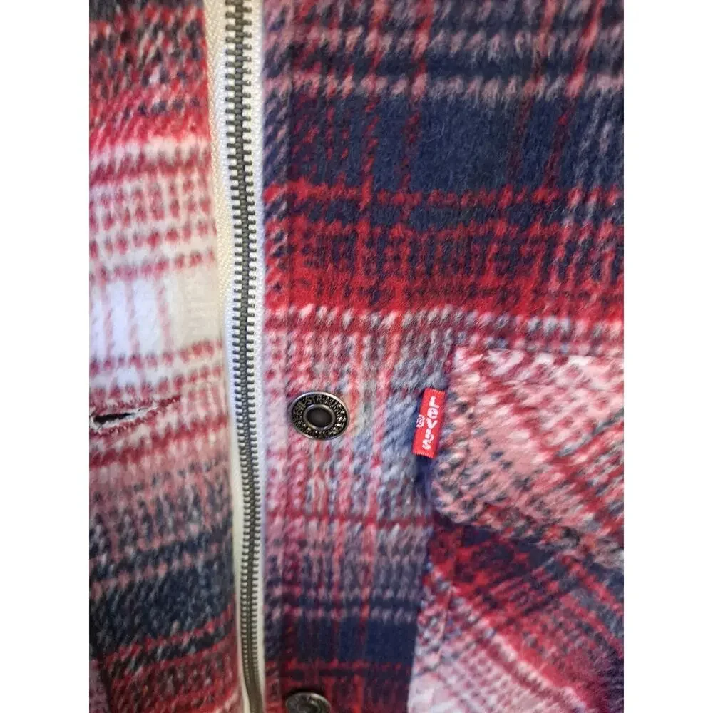 NWT Levi Strauss Flannel Fleece Lined Full‎ Zip Jacket Size Small